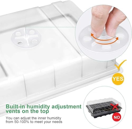 MIXC 10Pack Seed Starter Tray, 400Cell Mini Propagator Greenhouse Grow Kit - Image 5