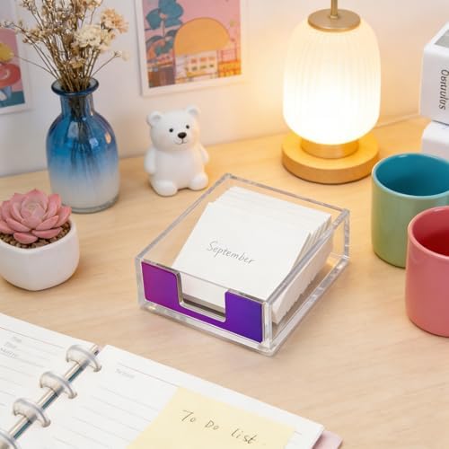 NatSumeBasics Rainbow Sticky Note Holder, Memo Holder Post Note Dispenser - Image 2