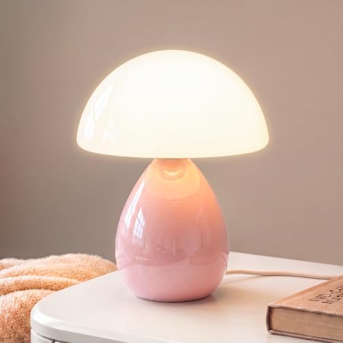 Dawnwake Mushroom Lamp Table Lamp for Bedroom-Small Desk Table Lamps,Pink by Dawnwake