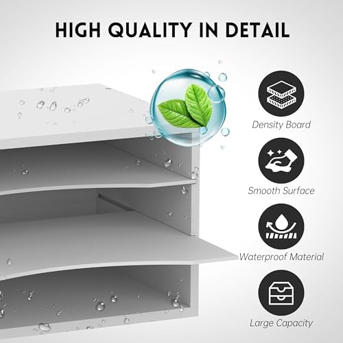 3 Tier Wood Desk Organizer, Mail Sorter and Paper Organizer for Desk, White - Image 5