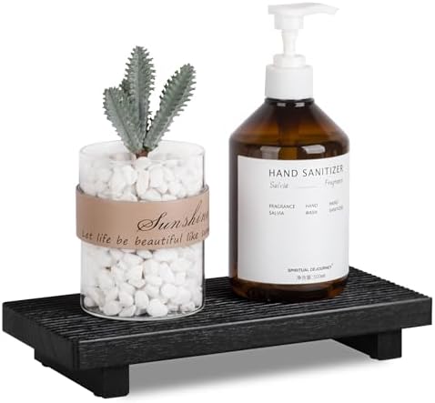 Bathroom Tray Farmhouse Decor Kitchen Soap Holder, 10" * 4.5" Black by zoocatia