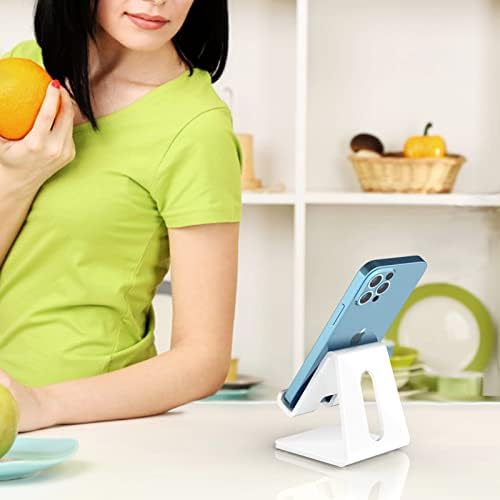Crpich Acrylic Cell Phone Stand, Portable Phone Holder, White Phone Stand for Desk, Compatible with Phone16 15 14 13 12 Pro Max Mini 11 Plus, Switch, Android Smartphone, Pad, Tablet, Desk Accessories - Image 5