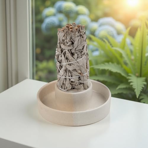 Sage Holder, Sage Burner, Smudge Bowl, Palo Santo Holder, Incense Holder, Incense Holder Bundle, Sage Holder for White Sage Bundle and Palo Santo (Sage Not Included) (White) - Image 5