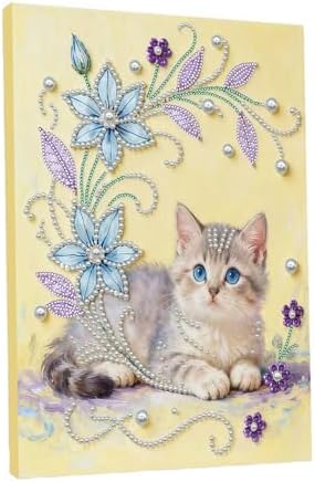 DIY Pearl Painting with Frame, Creative Design, Handmade Stress-Relieving Home Wall Decoration, Includes Frame and Tools-Cat by Unknown