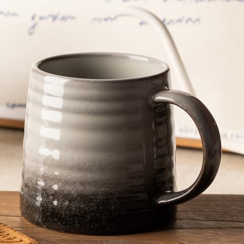 15.5oz Large Heavyweight Ceramic Mug, Reactive (Grey-Black) - Image 6