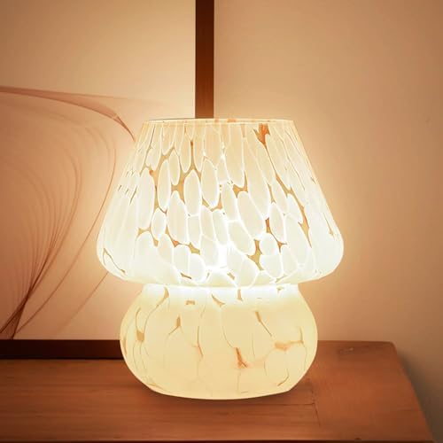 Dawnwake Mushroom Lamp Table Lamp for Bedroom,Small Desk Bedside Lamps for Living Room,Mushroom Decor Cute Mini Modern Mid Century Lamps for Night Stands (Flame White) - Image 7