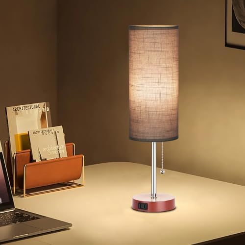Dott Arts 18" Table Lamp for Bedroom, 3-Color Bedside Lamps with Pull Chain - Image 6