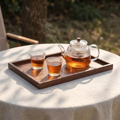 Black Walnut Wood Serving Tray 11.8"x7.9" Coffee Table & Tea Tray - Image 6