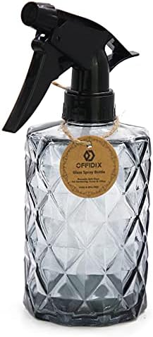 OFFIDIX Glass Spray Bottle,Plant Mister, 0.35L/11.8oz Pressure Watering Can with Adjustable Nozzle Watering Handheld Bottles for Garden Plants Cleaning Solutions(Gray - Image 4