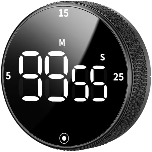 Seniny Digital Kitchen Timer with Magnetic - Visual Timer with Large LED Display, Pomodoro Classroom Timers with 3-Preset Times, Volume Adjustable, Countdown & Count Up Timers for Cooking by Seniny