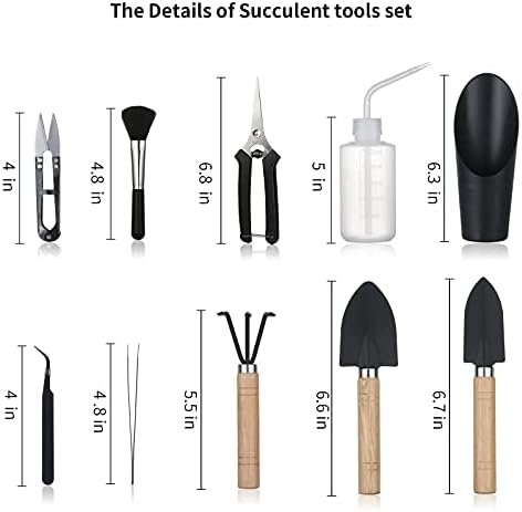 11Pcs Succulent Tools, Mini Garden Tools, Plant Repotting Set(No Flowerpot) - Image 2