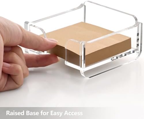 SANRUI Acrylic Sticky Note Holder, 3x3 Inch Stackable Notepad Holder, Clear - Image 2