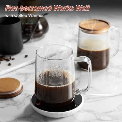 Glass Coffee Mugs, 18 oz Glass Coffee Cups with Acacia Wood Lids, Clear Borosilicate Glass Mugs with Handles for Cappuccino, Tea, Latte, Hot/Cold Beverages, Wine, Americano, Set of 2 - Image 5
