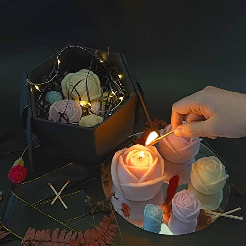 6Pcs Silicone Candle Molds Set for Candle Making, Yarn Ball Bubble Candle Mold, 3D Rose Silicone Mold, Cake Mold for Baking Desser, Silicone Mold for Soy Wax, Soap, DIY Scented Candle - Image 6