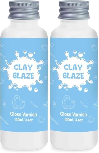 100ml Air Dry Clay Glaze, Protect Clay Surfaces,Delivers Gloss Glaze Effect (Pack of 2) by EIGTWEN