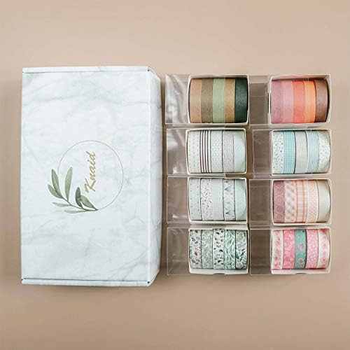 Knaid 40 Rolls of Slim Washi Tape Gift Box Set, Decorative Paper Tapes 10 mm Wide for Scrapbooking, DIY Arts and Crafts, Bullet Journal, Planner, Junk Journal, Notebooks (Pastel) - Image 6
