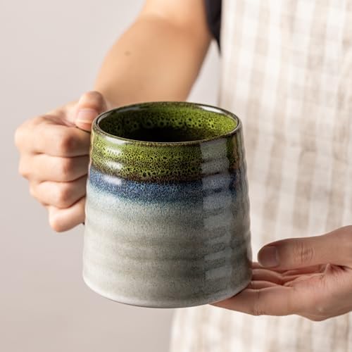 15.5oz Large Heavyweight Ceramic Mug, Reactive (Light Green) - Image 2