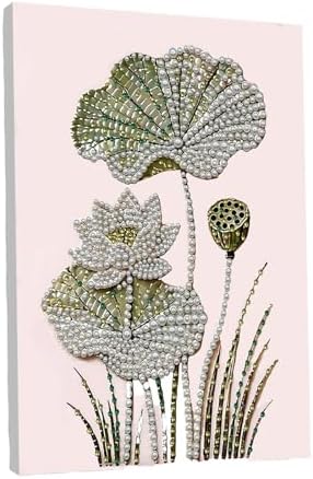 DIY Pearl Painting with Frame, Creative Design, Handmade Stress-Relieving Home Wall Decoration, Includes Frame and Tools-Flowers-3 by Unknown
