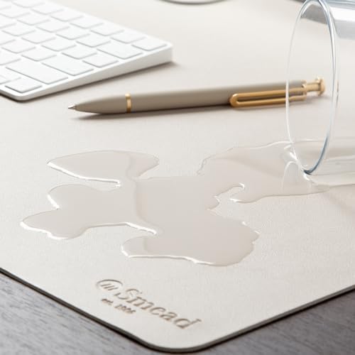 Smead Vegan Leather Desk Pad Mat, Office Desk Mat, Large, Sandstone Beige - Image 5