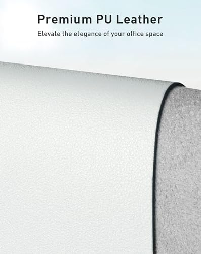 Aothia Faux Leather Desk Mat - Large Mouse Pad, Non-Slip PU Leather Blotter, Waterproof Writing Surface for Office and Home (Barely Grey, 63" x 24") - Image 2