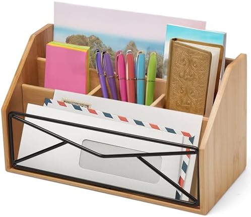 Prosumer's Choice Bamboo Desk Organizer for Office and Home – Natural Bamboo Mail Organizer for Countertop - Wooden Desktop Organizer for Mail, Files, Letters, and Tabletop Storage by ProsumersChoice