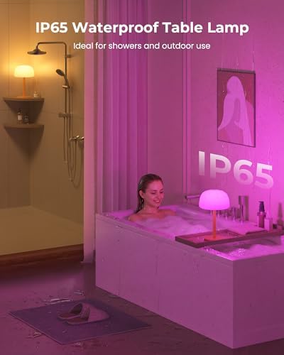 IP65 Shower Lamp Waterproof, 7500mAh Rechargeable Shower Lamp for Inside Shower, 18 Colors Cordless Shower Light, Stepless Dimming LED Table Lamp for Bathroom Bathtub Patio Outdoor - Image 2