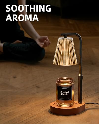Candle Warmer Lamp with Timer & Dimmer for Yankee Candles, Adjustable Height Candle Warmer for Jar Candles, Wax Melt Lamp for Cozy Home Decor & Gifts,Glass, 2 Bulbs - Image 5