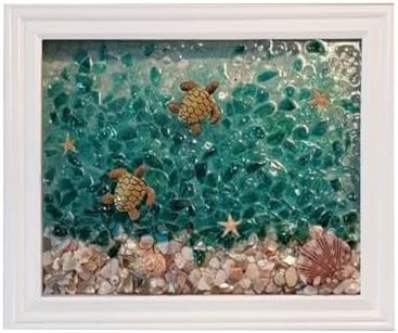 CIYOJA DIY Mosaic Kit for Adults – Complete Glass Mosaic Craft Kit with Sea Glass, Resin, Frame – Easy Resin & Stained Art Starter Set for Beginners & Adult Creative Projects (Turtle Design) by CIYOJA