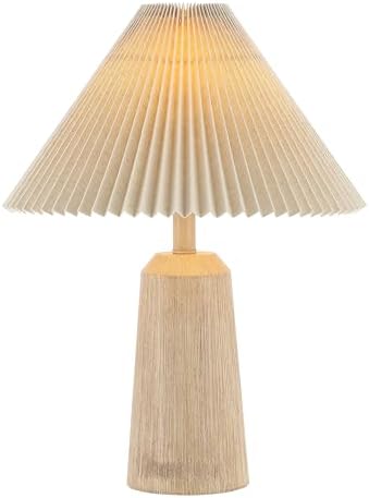 JONATHAN Y Arvid Table Lamp 20.5" Resin Metal Bedside, Beige Wood Finish by JONATHANY