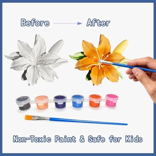 15 Pcs Plaster Painting Kit, Flower Magnet Craft Kit for Adults & Teens - Image 4