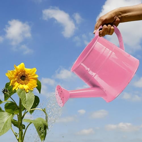 Watering Can Outdoor, 0.25 Gallon Metal Small Capacity Watering Can Indoor Plants with Sprinkler Head,Decorative Lightweight Durable Watering Cans for Garden Lawn Bonsai Greenhouse (Pink) - Image 3