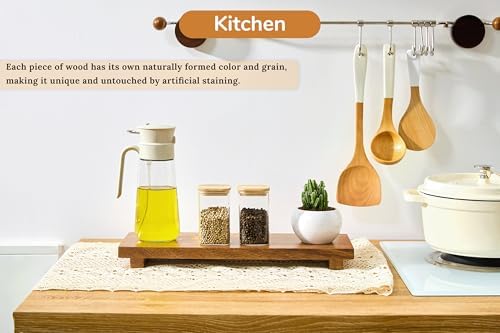 Narrow 17" Acacia Wood Riser Pedestal Stand for Kitchen Counter - Image 2