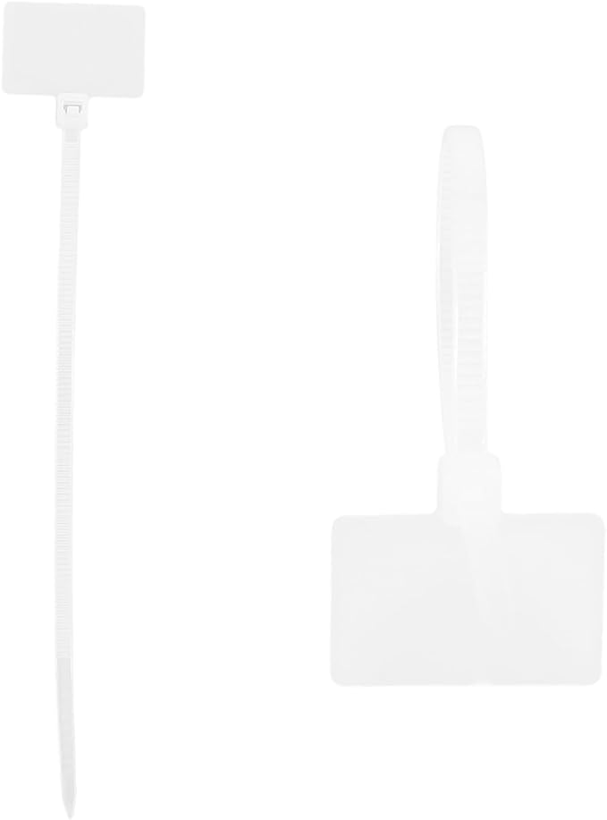200PCS Nylon Cord Labels Reusable Self-Locking Cable Ties Label Tags Handwriting Cord Wraps Markers for Electronics Cords, Cable Straps Organizer for Earphone, Phone Charger(White)