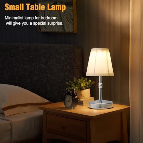 3000 mah Battery lamp,5W LED Small Touch Lamps,3 Color Temperature Dimmable Rechargeable Lamp,Cordless Lamp for Kitchen,Mini Lamps for Small Spaces (Chrome) - Image 4