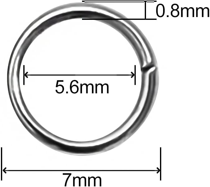 600 Pcs 304 Stainless-Steel Jump Rings for Jewelry Making Supplies Silver Open Jump Rings 21 Gauge 7mm Boxed Jewelry Findings Jump Ring for DIY Bracelet Earrings Necklace Connectors O Ring
