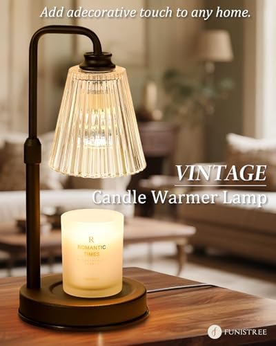 Candle Warmer Lamp With Timer Dimmable Crystal Vertical Stripe, Birthday Gifts for Women Mom, Adjustable Candle Warmer with 2 Bulbs, Christmas Black Candle Lamp for Jar Scented Candles, Home Decor - Image 2