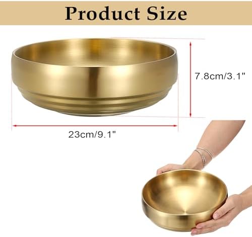 9.1" Stainless Steel Bowl Decorative Key Bowl for Entryway Table - Image 2