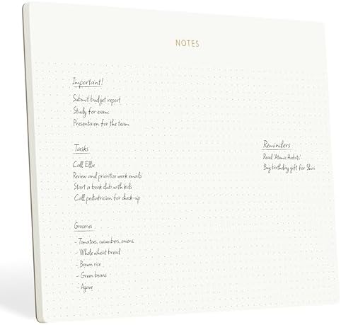 Pinesman Desk Notepad, Dotted, Gold Foil, 50 Tear-Off Sheets, 9.8 x 7.9 in by Unknown