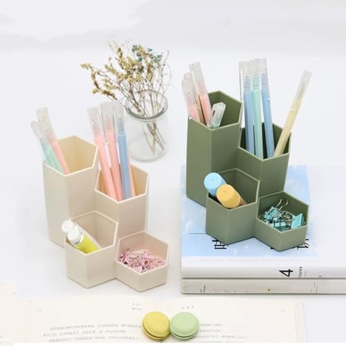 Pencil Organizer Pen Holder for Desk Pens Cup Small Desk Organizer Cute Pen Holder for Office,School and Home (White, L-Shape) - Image 6