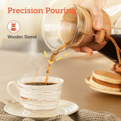 Cosori Pour Over Coffee Maker, Double Layer Stainless Steel Filter, 8cup - Image 5