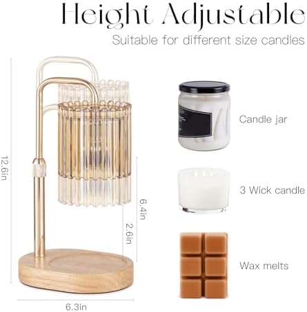 Candeldo Candle Warmer Lamp with Timer: Gold Wax Melt Warmer - Image 5