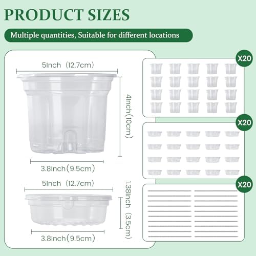 Bluepro Self Watering Pots for Indoor Plants, 5 Inch, 20-Pack - Image 2