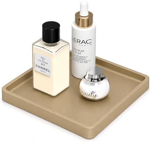 Weenson Bamboo Bathroom Vanity Tray Countertop, Decor, 7.9" x 7.9" Gold by Weenson
