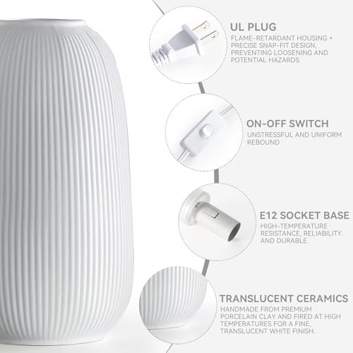 9.5" Decorative Ceramic Table Lamp Living Room,Bedroom,Corded,Bulb Included - Image 5