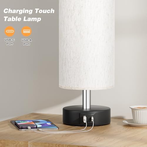 Small Table Lamp for Bedroom - Touch Control Lamp with 3 Way Dimmable - Image 5