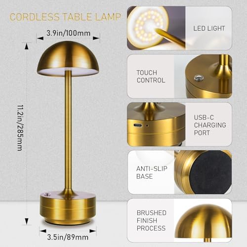 Cordless Table Lamp Rechargeable 5000mAh Battery LED Outdoor Lights - Image 2