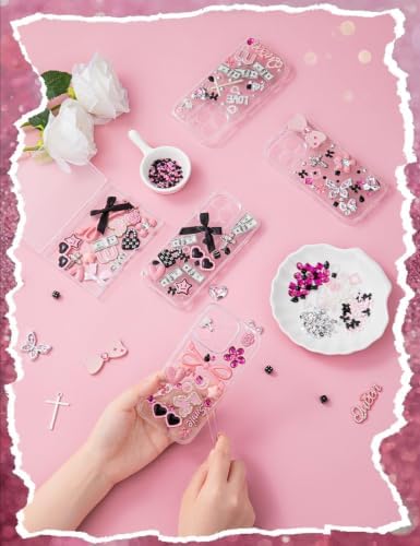 RQAYE Junk case charms,junk case Kit for Customizing Diy Cases,With Cute Bow,Flatback Pearls,Letter Beads, Aesthetic Big Decor for Personalization - Image 5