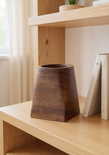 Wood Pen Holder for Desk, Black Walnut Pencil Cup Organizer Stand - Image 4