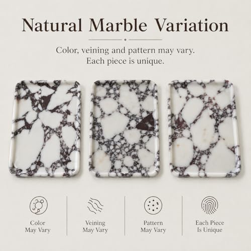 Marble Vanity Tray, 9.84 x 6.69 in, White Burgundy - Image 4