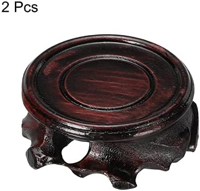 MECCANIXITY Wooden Stand Holders Displays Base 50mm Diameter Black for Vase Bonsai Stone Pack of 2 - Image 3